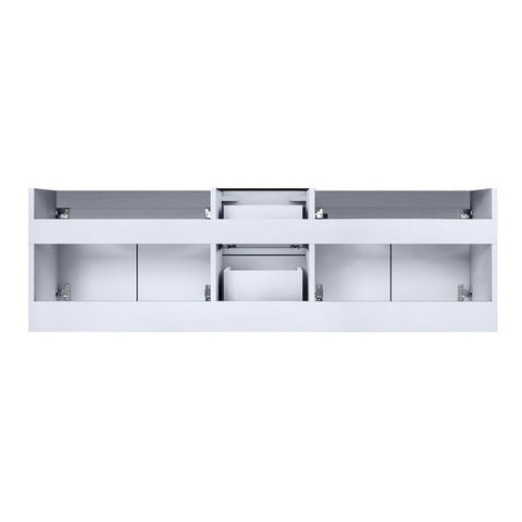 Image of Lexora Geneva Transitional Glossy White 60" Double Sink Vanity with 60" Led Mirror, no Top | LG192260DM00LM60