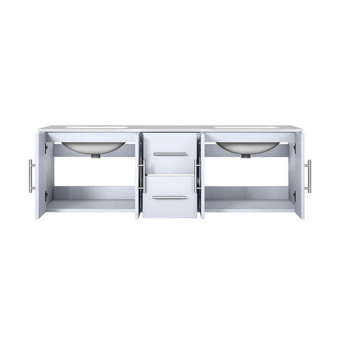 Image of Lexora Geneva Transitional Glossy White 60" Double Sink Vanity | LG192260DMDS000