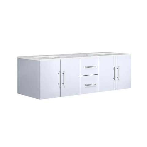 Image of Lexora Geneva Transitional Glossy White 60" Double Sink Vanity | LG192260DMDS000