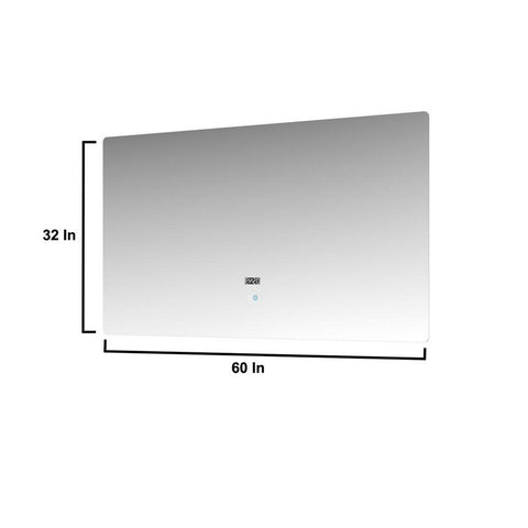 Image of Geneva Transitional Glossy White 60" Double Sink Vanity with 60" Led Mirror | LG192260DMDSLM60