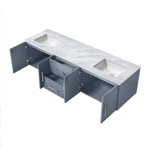 Image of Lexora Geneva Transitional Dark Grey 72" Double Sink Vanity | LG192272DBDS000
