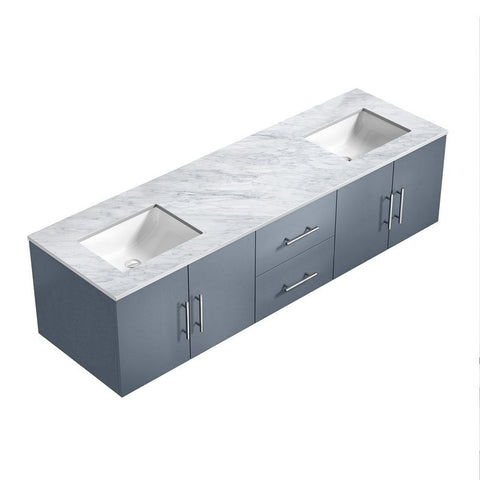 Image of Lexora Geneva Transitional Dark Grey 72" Double Sink Vanity | LG192272DBDS000