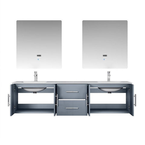 Image of Lexora Geneva Transitional Dark Grey 72" Double Sink Vanity Set | LG192272DBDSLM30F