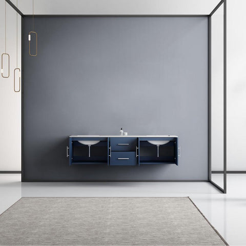 Image of Lexora Geneva Transitional Navy Blue 72" Double Sink Vanity | LG192272DEDS000
