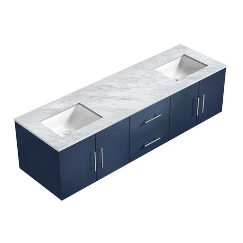 Image of Lexora Geneva Transitional Navy Blue 72" Double Sink Vanity | LG192272DEDS000