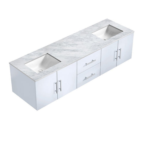 Image of Lexora Geneva Transitional Glossy White 72" Double Sink Vanity | LG192272DMDS000