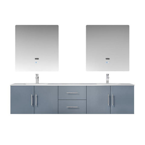 Image of Lexora Geneva Transitional Dark Grey 80" Double Sink Vanity Set | LG192280DBDSLM30F