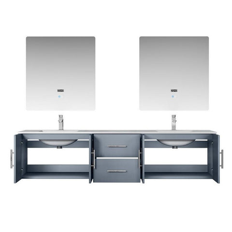 Image of Lexora Geneva Transitional Dark Grey 80" Double Sink Vanity Set | LG192280DBDSLM30F