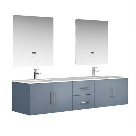 Image of Lexora Geneva Transitional Dark Grey 80" Double Sink Vanity Set | LG192280DBDSLM30F