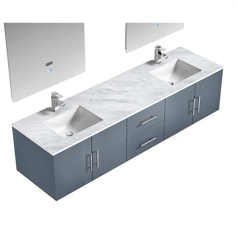 Image of Lexora Geneva Transitional Dark Grey 80" Double Sink Vanity Set | LG192280DBDSLM30F