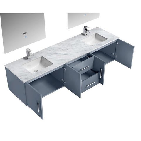 Image of Lexora Geneva Transitional Dark Grey 80" Double Sink Vanity Set | LG192280DBDSLM30F