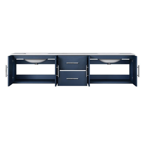 Image of Lexora Geneva Transitional Navy Blue 80" Double Sink Vanity | LG192280DEDS000