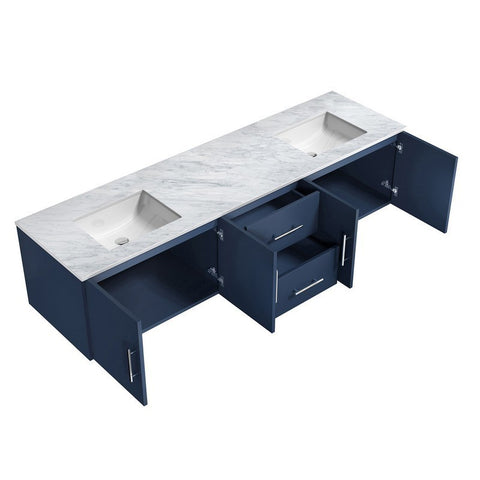 Image of Lexora Geneva Transitional Navy Blue 80" Double Sink Vanity | LG192280DEDS000