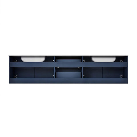 Image of Lexora Geneva Transitional Navy Blue 80" Double Sink Vanity Set | LG192280DEDSLM30F