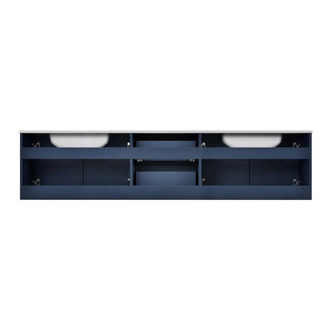 Image of Geneva Transitional Navy Blue 80" Double Sink Vanity with 30" Led Mirrors | LG192280DEDSLM30