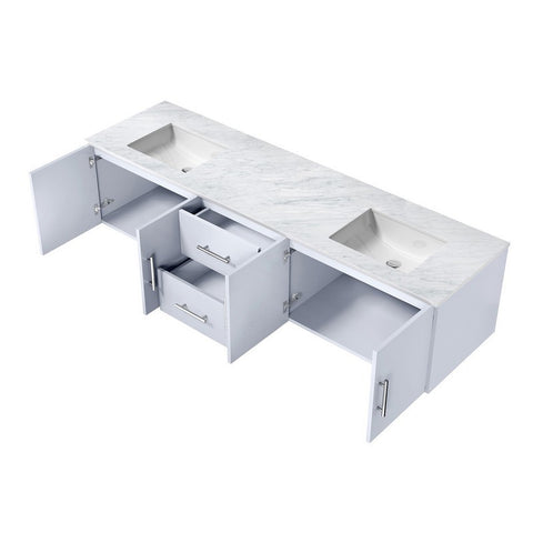 Image of Lexora Geneva Transitional Glossy White 80" Double Sink Vanity | LG192280DMDS000