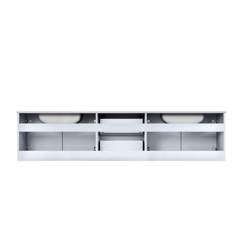 Image of Lexora Geneva Transitional Glossy White 80" Double Sink Vanity | LG192280DMDS000