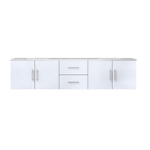 Image of Lexora Geneva Transitional Glossy White 80" Double Sink Vanity | LG192280DMDS000