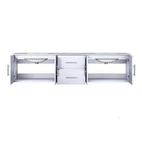 Image of Lexora Geneva Transitional Glossy White 80" Double Sink Vanity | LG192280DMDS000