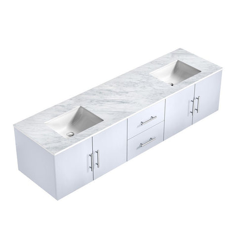 Image of Lexora Geneva Transitional Glossy White 80" Double Sink Vanity | LG192280DMDS000