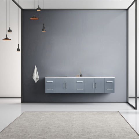 Image of Lexora Geneva Transitional Dark Grey 84" Double Sink Vanity | LG192284DBDS000