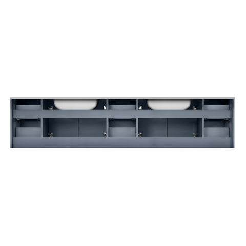 Image of Lexora Geneva Transitional Dark Grey 84" Double Sink Vanity Set | LG192284DBDSLM36F