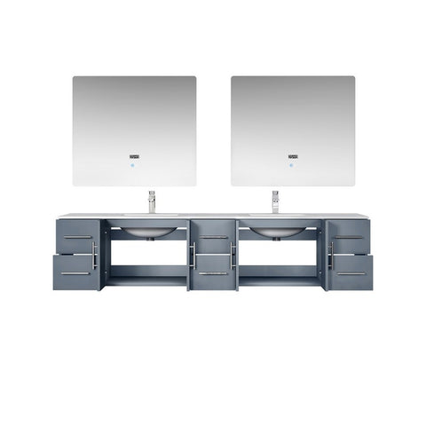 Image of Lexora Geneva Transitional Dark Grey 84" Double Sink Vanity Set | LG192284DBDSLM36F