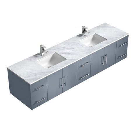 Image of Lexora Geneva Transitional Dark Grey 84" Double Sink Vanity Set | LG192284DBDSLM36F