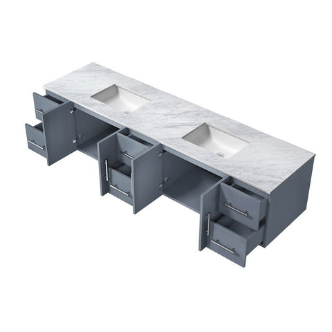 Image of Geneva Transitional Dark Grey 84" Double Sink Vanity with 36" Led Mirrors | LG192284DBDSLM36