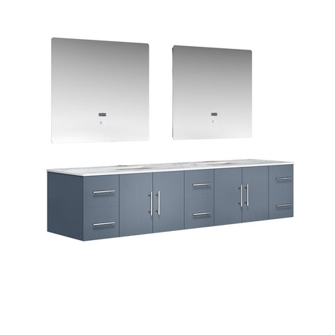 Image of Geneva Transitional Dark Grey 84" Double Sink Vanity with 36" Led Mirrors | LG192284DBDSLM36