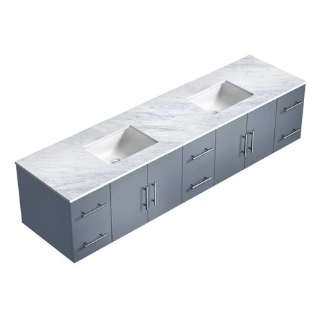 Image of Geneva Transitional Dark Grey 84" Double Sink Vanity with 36" Led Mirrors | LG192284DBDSLM36