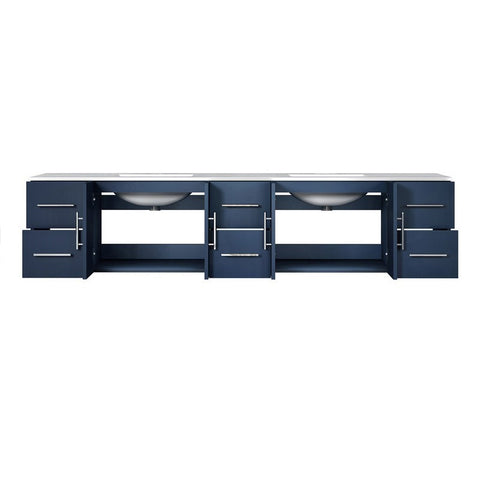 Image of Lexora Geneva Transitional Navy Blue 84" Double Sink Vanity | LG192284DEDS000