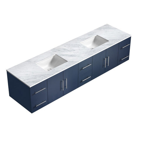 Image of Lexora Geneva Transitional Navy Blue 84" Double Sink Vanity | LG192284DEDS000