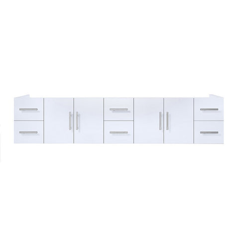Image of Lexora Geneva Transitional Glossy White 84" Vanity Cabinet Only | LG192284DM00000