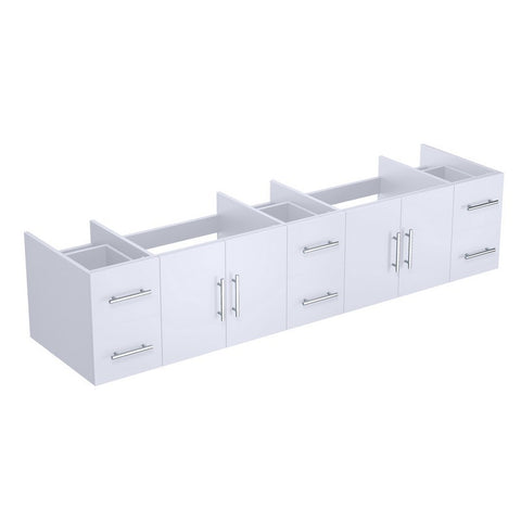 Image of Lexora Geneva Transitional Glossy White 84" Vanity Cabinet Only | LG192284DM00000
