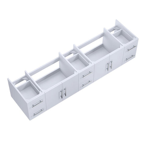 Image of Lexora Geneva Transitional Glossy White 84" Vanity Cabinet Only | LG192284DM00000