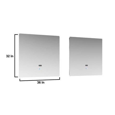 Image of Lexora Geneva Transitional Glossy White 84" Double Sink Vanity with 36" Led Mirrors, no Top | LG192284DM00LM36