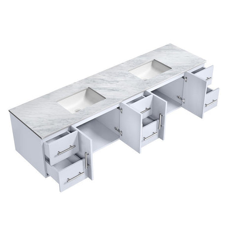 Image of Lexora Geneva Transitional Glossy White 84" Double Sink Vanity | LG192284DMDS000