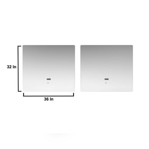 Image of Geneva Transitional Glossy White 84" Double Sink Vanity with 36" Led Mirrors | LG192284DMDSLM36