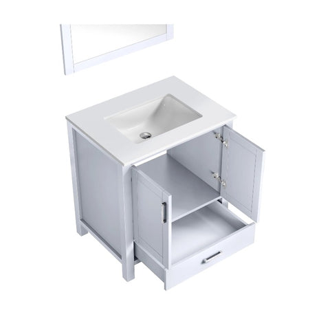 Image of Jacques Modern White 30" Single Sink Vanity Set | LJ342230SAWQM28F