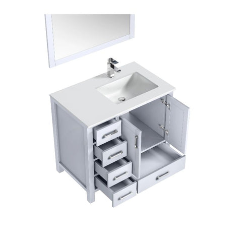 Image of Jacques Modern White 30" Single Sink Vanity Set - Right Version | LJ342236SAWQM34FR
