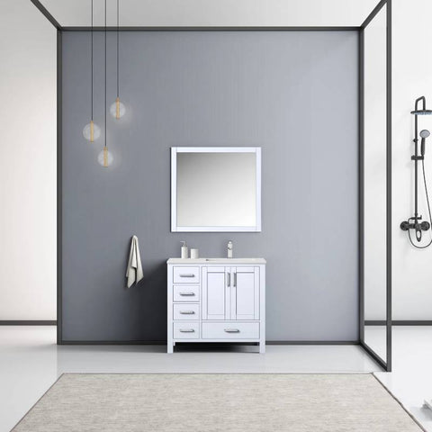 Image of Jacques Modern White 30" Single Sink Vanity Set - Right Version | LJ342236SAWQM34FR