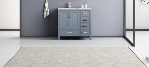 Image of Jacques Modern Dark Grey 36" Single Sink Vanity - Left Version | LJ342236SBWQ000L