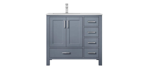 Image of Jacques Modern Dark Grey 36" Single Sink Vanity - Left Version | LJ342236SBWQ000L