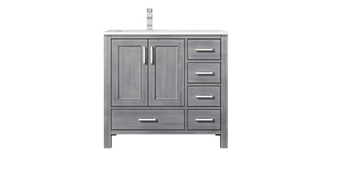 Image of Jacques Modern Distressed Grey 36" Single Sink Vanity - Left Version | LJ342236SDWQ000L