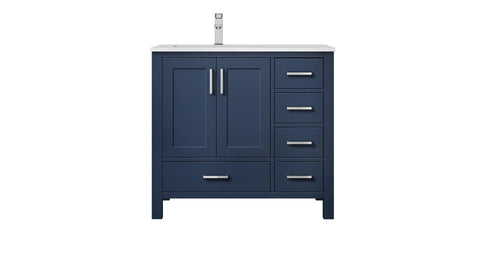 Image of Jacques Modern Navy Blue 36" Single Sink Vanity - Left Version | LJ342236SEWQ000L