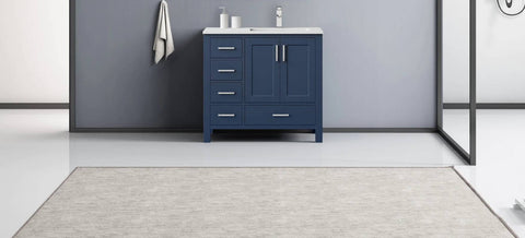 Image of Jacques Modern Navy Blue 36" Single Sink Vanity - Right Version | LJ342236SEWQ000R