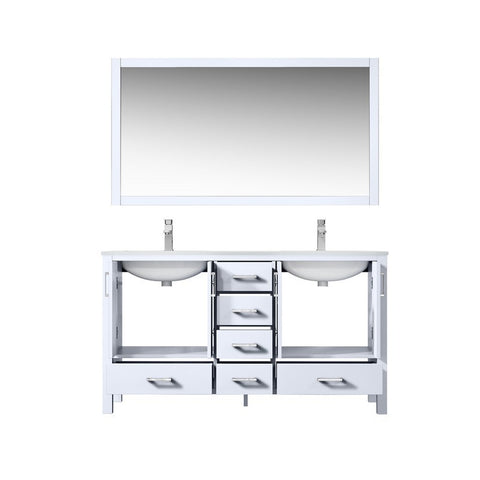 Image of Jacques 60" White Double Sink Vanity Set with White Carrara Marble Top | LJ342260DADSM58F