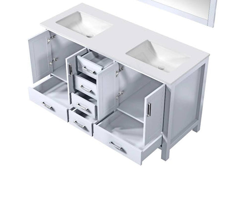 Image of Jacques Modern White 60" Double Sink Vanity | LJ342260DAWQ000