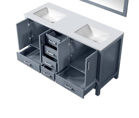 Image of Jacques Modern Dark Grey 60" Double Sink Vanity | LJ342260DBWQ000